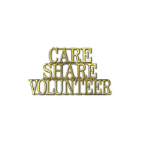 Care Share Volunteer Large Gold Pin